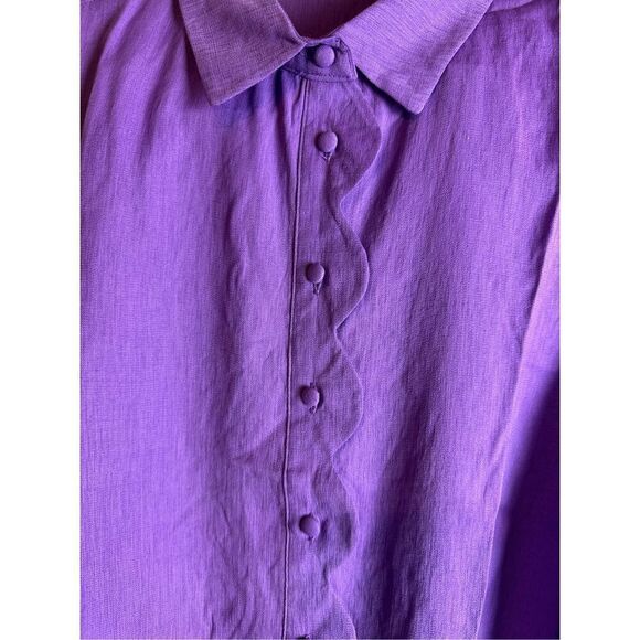 Purple collared sleeveless button down shirt - Picture 5 of 9